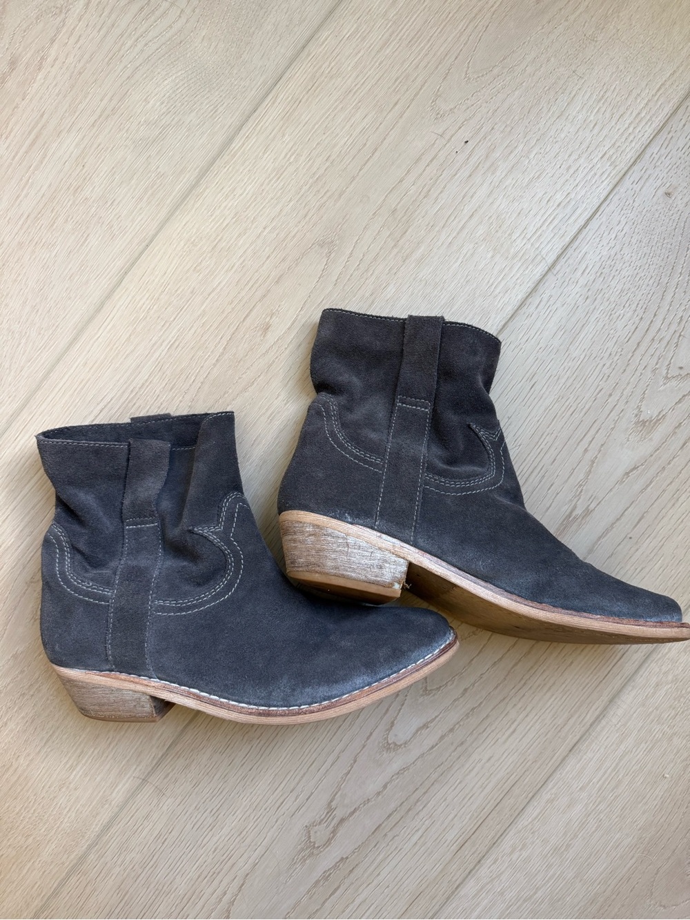 Sam Edelman Women’s Suede Ankle Boots in Dark Gray
